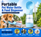 Bouteille d'eau et distributeur de nourriture portables pour animaux de compagnie